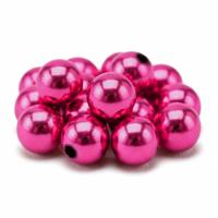 Glans deco kralen - Acryl - Sieraden maken - roze - 360x stuks - Dia 10 mm - reigkralen