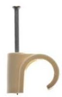 Spijkerclips 6 mm creme 100 st. Elektroshop