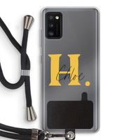Amber Script: Samsung Galaxy A41 Transparant Hoesje met koord