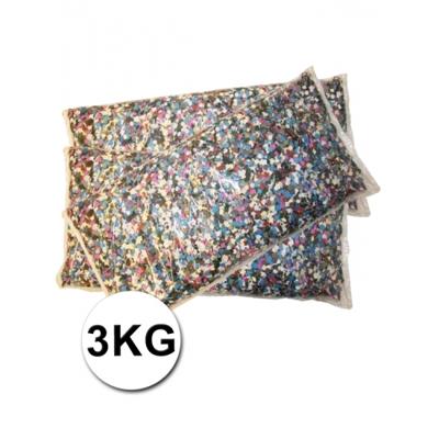 Feestartikelen - 3x - Luxe confetti - 1 kilo - multicolor - Papier