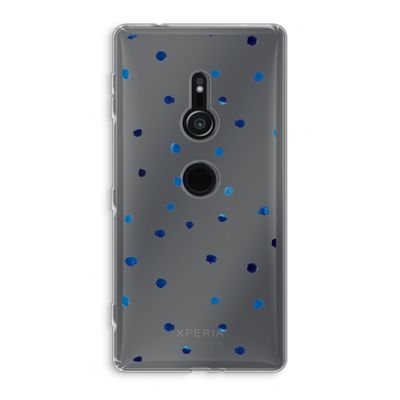 Blauwe stippen: Sony Xperia XZ2 Transparant Hoesje