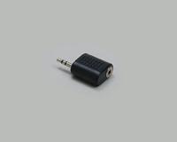 BKL Electronic 1102050 1102050 Jackplug Audio Adapter [1x Jackplug male 2,5 mm - 1x Jackplug female 2,5 mm] Zwart