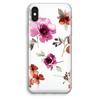Geschilderde bloemen: iPhone XS Max Transparant Hoesje