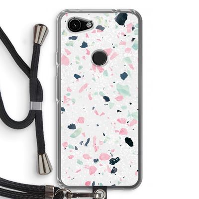 Terrazzo N°3: Pixel 3a Transparant Hoesje met koord