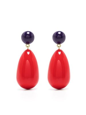 Eshvi boucles d'oreilles pendantes - Rouge
