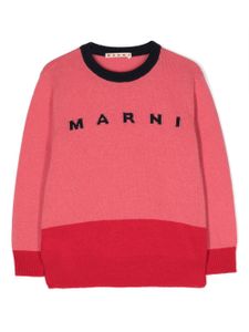 Marni Kids pull en maille à logo intarsia - Rose