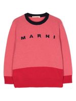 Marni Kids pull en maille à logo intarsia - Rose - thumbnail