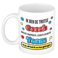 Cadeau mok voor coach - grappig - keramiek - 300 ml - trotse coach   -