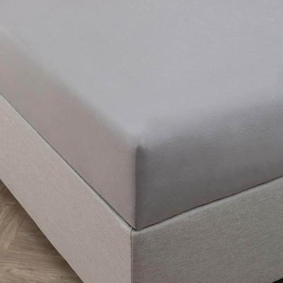 Hoeslaken Bamboe Stretch Licht Grijs 90x200 Cm Fresh And Co - Dekbed-Discounter.nl