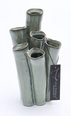 New Juul Vaas porselein 10x20cm olijf