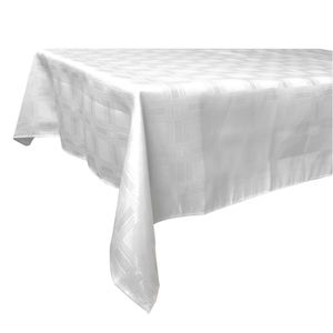Wit damast tafelkleed/tafellaken van stof 130 x 180 cm   -