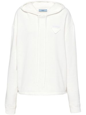 Prada hoodie à logo triangle - Blanc