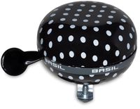 BASIL Fietsbel polkadot ø80mm - zwart / wit