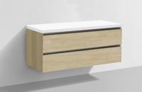 Badmeubel Trend met Flat kunstmarmer top 120 Light Wood