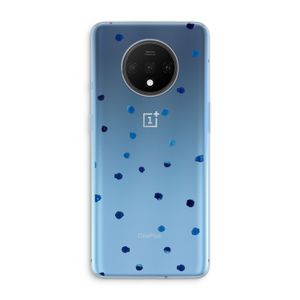Blauwe stippen: OnePlus 7T Transparant Hoesje