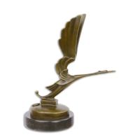 BRONZEN ART DECO OOIEVAAR AUTO MASCOTTE