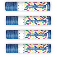 Confetti papier kanonnen - 4x stuks - kleuren mix - 20 cm - Partyshooter - Feestartikelen