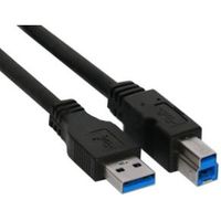 InLine 1m USB 3.0 USB-kabel USB A USB B Zwart - thumbnail