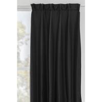 1+1 Gratis Leen Bakker - Gordijn Luca - 140x280 Cm (1 Stuk) - Polyester - Zwart
