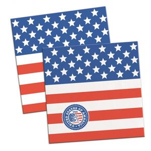 60x Servetten Amerika/USA vlag 25 x 25 cm