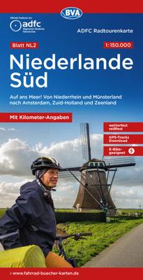 Fietskaart NL2 ADFC Radtourenkarte Niederlande Süd - Nederland Zuid | BVA BikeMedia