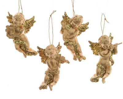 Engel plastic l4b5h10cm goud a4 - Decoris