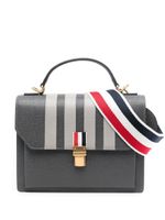 Thom Browne sac à bandoulière en cuir à bande appliquée - Gris - thumbnail