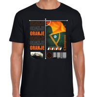 Oranje supporter T-shirt voor heren - zwart - EK/WK voetbal supporter - Nederland - thumbnail