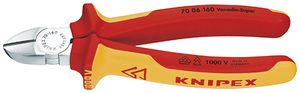 Knipex Zijsnijtang verchroomd ge‹soleerd met meer-componentengrepen, VDE-getest 125 mm - 7006125