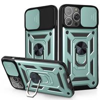 iPhone 13 Pro Max hoesje - Backcover - Rugged Armor - Camerabescherming - Extra valbescherming - TPU - Groen