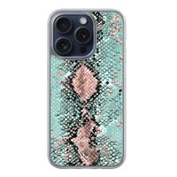 iPhone 15 Pro hybride hoesje - Snake pastel