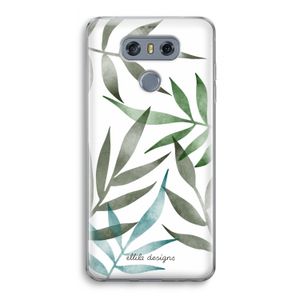 Tropical watercolor leaves: LG G6 Transparant Hoesje