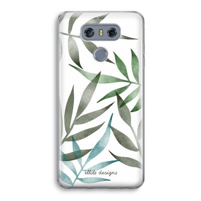 Tropical watercolor leaves: LG G6 Transparant Hoesje