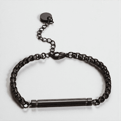 Elegante As-kamer Armband Zwart RVS (verstelbaar)