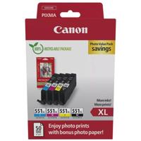 Canon photo value pack CLI-551XL, 660 pagina&apos;s, OEM 6443B008, 4 kleuren