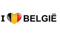 Set van 5x stuks i Love Belgie vlag sticker 19.6 cm - thumbnail