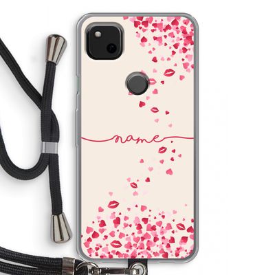 Hartjes en kusjes: Pixel 4a Transparant Hoesje met koord