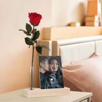 Infinity roos met foto standaard Infinity roos met foto standaard