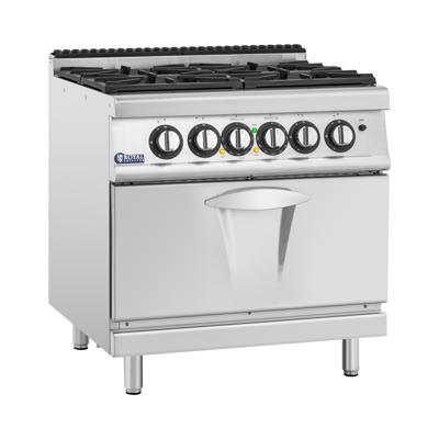 Gasfornuis met elektrische oven - 14,4 kW - 4 branders - 80 x 73 cm - Pro 730 Serie - Royal Catering