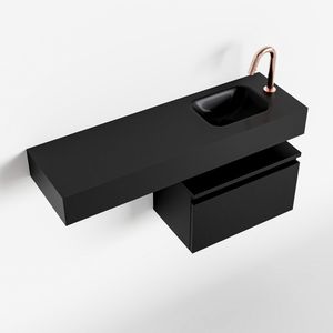 Toiletmeubel Mondiaz Andor | 100 cm | Meubelkleur Urban | Lex vrijhangend wastafel Urban Rechts | 1 kraangat