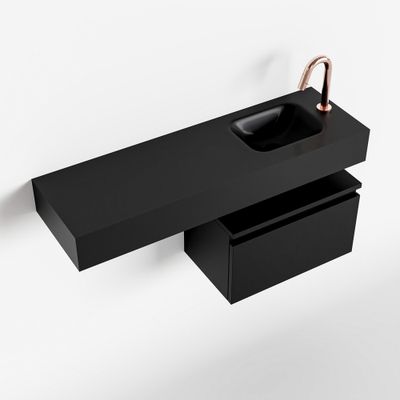 Toiletmeubel Mondiaz Andor | 100 cm | Meubelkleur Urban | Lex vrijhangend wastafel Urban Rechts | 1 kraangat