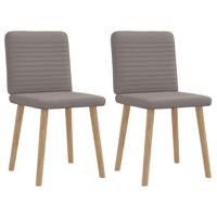 Eetkamerstoelen draaibaar 2 st stof taupe