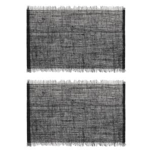 Set van 4x stuks placemats uni zwart jute 45 x 30 cm