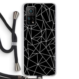 Geometrische lijnen wit: Xiaomi Mi 10T 5G Transparant Hoesje met koord