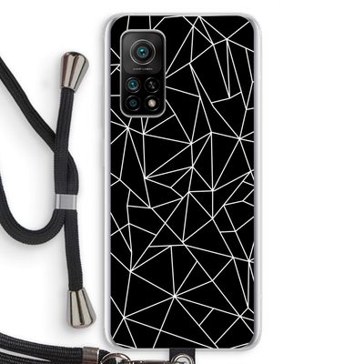 Geometrische lijnen wit: Xiaomi Mi 10T 5G Transparant Hoesje met koord