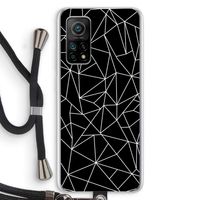 Geometrische lijnen wit: Xiaomi Mi 10T 5G Transparant Hoesje met koord