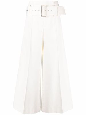 10 CORSO COMO pantalon ample à taille haute ceinturée - Blanc