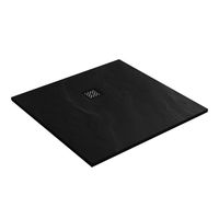 Sanituba Crag douchebak 100x100x3cm mat zwart - thumbnail