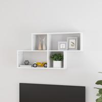 Wandschap 100x18x53 cm bewerkt hout hoogglans wit