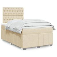 Boxspring met matras stof crèmekleurig 120x200 cm